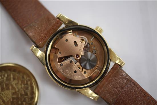 A gentlemans early 1950s 18ct gold Omega Seamaster automatic wrist watch,